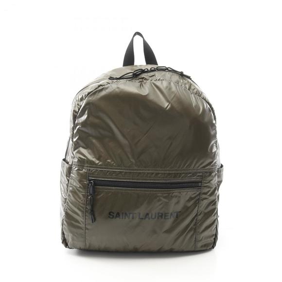 Saint Laurent Nux Backpack, Nylon, Women's, Khaki, 623698 - Picture 1 of 9